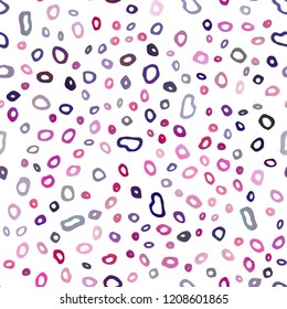Dark Purple vector seamless texture with disks. Colorful illustration with blurred circles in nature style. Design for textile, fabric, wallpapers.