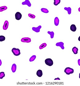 Dark Purple vector seamless texture with disks. Abstract illustration with colored bubbles in nature style. Pattern for trendy fabric, wallpapers.