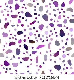 Dark Purple vector seamless texture with disks. Colorful illustration with blurred circles in nature style. Design for textile, fabric, wallpapers.