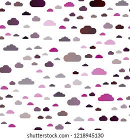Dark Purple vector seamless texture with cloudy sky. Illustration with abstract gradient clouds. Trendy design for wallpaper, fabric makers.