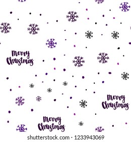 Dark Purple vector seamless texture with colored snowflakes. Shining colorful illustration with snow on abstract template. Pattern for design of window blinds, curtains.