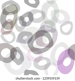 Dark Purple vector seamless texture with disks. Abstract illustration with colored bubbles in nature style. Pattern for design of window blinds, curtains.