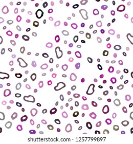 Dark Purple vector seamless texture with disks. Abstract illustration with colored bubbles in nature style. Design for textile, fabric, wallpapers.