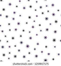 Dark Purple vector seamless texture with colored snowflakes. Colorful snowflakes with gradient on abstract background. Template for business cards, websites.