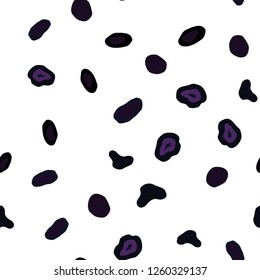 Dark Purple vector seamless texture with disks. Abstract illustration with colored bubbles in nature style. Pattern for design of fabric, wallpapers.