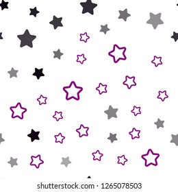 Dark Purple vector seamless texture with beautiful stars. Stars on blurred abstract background with gradient. Pattern for design of fabric, wallpapers.
