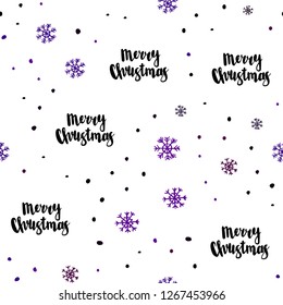 Dark Purple vector seamless texture with colored snowflakes. Shining colorful illustration with snow on abstract template. Pattern for design of window blinds, curtains.