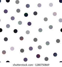 Dark Purple vector seamless texture with disks. Illustration with set of shining colorful abstract circles. The pattern can be used for aqua ad, booklets.