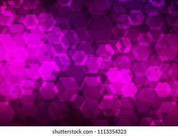 Dark Purple vector shining hexagonal pattern. Colorful illustration in abstract style with gradient. hexagonal pattern for your business design.