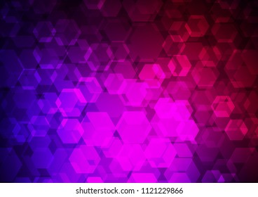 Dark Purple vector shining hexagonal template. A sample with polygonal shapes. The best hexagonal design for your business.