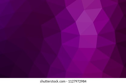 Dark Purple vector shining hexagonal shining triangular. Colorful abstract illustration with gradient. The best triangular design for your business.