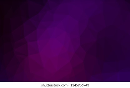 Dark Purple vector shining hexagonal template. Geometric illustration in Origami style with gradient.  The polygonal design can be used for your web site.