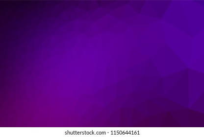 Dark Purple vector shining hexagonal background. Shining illustration, which consist of triangles. The textured pattern can be used for background.