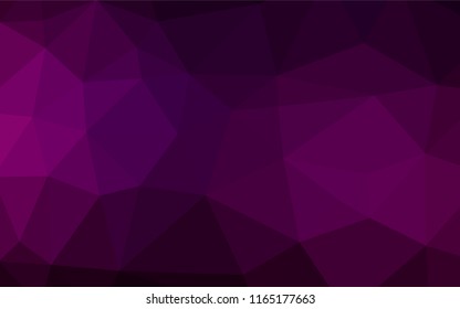 Dark Purple vector shining hexagonal pattern. Triangular geometric sample with gradient.  Triangular pattern for your business design.