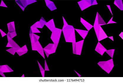 Dark Purple vector shining hexagonal background. Geometric illustration in Origami style with gradient.  The template can be used as a background for cell phones.