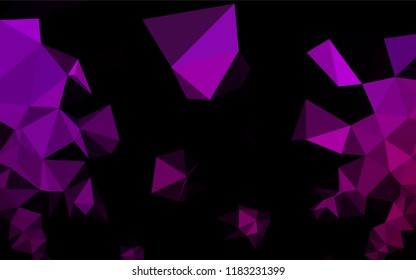 Dark Purple vector shining hexagonal pattern. A sample with polygonal shapes. The completely new template can be used for your brand book.