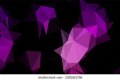 Dark Purple vector shining hexagonal pattern. Geometric illustration in Origami style with gradient.  A completely new template for your business design.