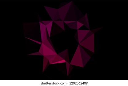 Dark Purple vector shining hexagonal template. Shining illustration, which consist of triangles. The completely new template can be used for your brand book.