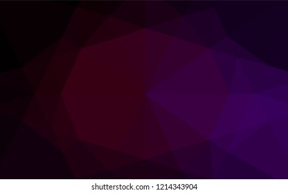 Dark Purple vector shining hexagonal background. Shining colored illustration in a Brand new style. The best triangular design for your business.