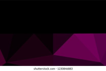 Dark Purple vector shining hexagonal pattern. Shining illustration, which consist of triangles. The polygonal design can be used for your web site.