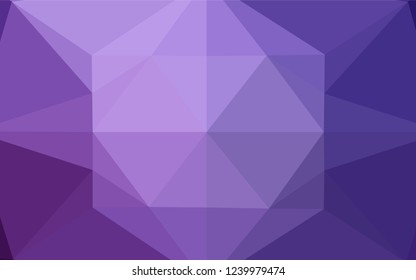 Dark Purple vector shining hexagonal pattern. Colorful abstract illustration with gradient. Triangular pattern for your business design.