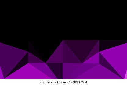 Dark Purple vector shining hexagonal template. Glitter abstract illustration with an elegant design. The best triangular design for your business.