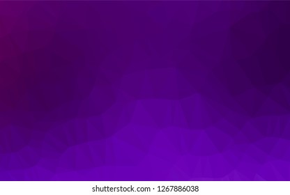 Dark Purple vector shining hexagonal pattern. Triangular geometric sample with gradient.  A new texture for your design.