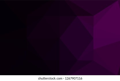 Dark Purple vector shining hexagonal background. Geometric illustration in Origami style with gradient.  Brand new design for your business.