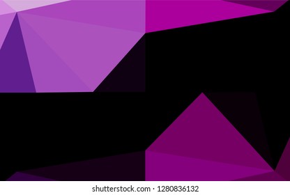 Dark Purple vector shining hexagonal pattern. Creative geometric illustration in Origami style with gradient. A completely new template for your business design.