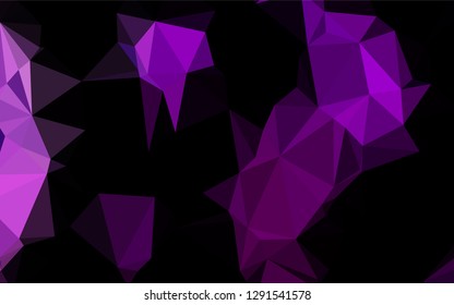 Dark Purple vector shining hexagonal background. Triangular geometric sample with gradient.  The polygonal design can be used for your web site.