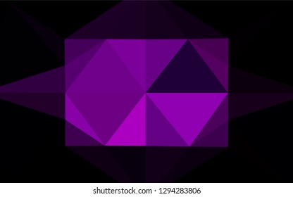 Dark Purple vector shining hexagonal pattern. Shining illustration, which consist of triangles. Triangular pattern for your business design.