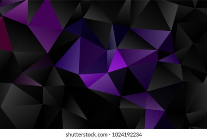 Dark Purple vector shining triangular pattern. A sample with polygonal shapes. A new texture for your design.