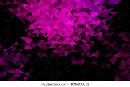 Dark Purple vector shining triangular template. Geometric illustration in Origami style with gradient.  The completely new template can be used for your brand book.