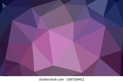 Dark Purple vector shining triangular backdrop. Elegant bright polygonal illustration with gradient. Triangular pattern for your design.