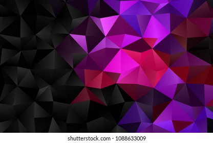 Dark Purple vector shining triangular background. Colorful abstract illustration with gradient. The polygonal design can be used for your web site.