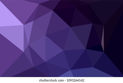 Dark Purple vector shining triangular cover. Triangular geometric sample with gradient.  Best triangular design for your business.