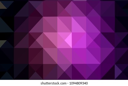 Dark Purple vector shining triangular backdrop. Glitter abstract illustration with an elegant triangles. A completely new design for your leaflet.