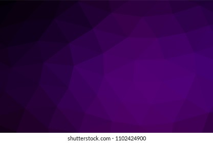 Dark Purple vector shining triangular pattern. Brand new colored illustration in blurry style with gradient. A completely new design for your business.