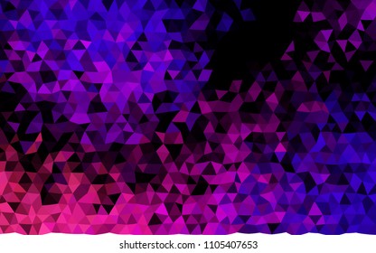 Dark Purple vector shining triangular pattern. Geometric illustration in Origami style with gradient.  The textured pattern can be used for background.