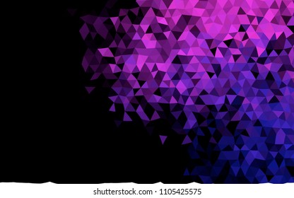 Dark Purple vector shining triangular pattern. Colorful illustration in abstract style with gradient. The template can be used as a background for cell phones.