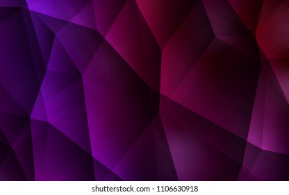 Dark Purple vector shining triangular backdrop. Triangular geometric sample with gradient.  A completely new design for your leaflet.