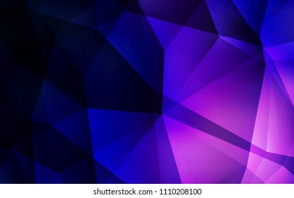 Dark Purple vector shining triangular cover. A sample with polygonal shapes. Textured pattern for your backgrounds.