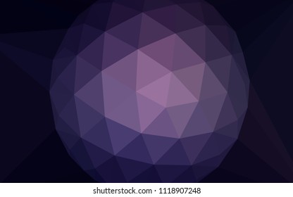 Dark Purple vector shining triangular cover with a gem in a centre. A sample with polygonal shapes. A new texture for your web site.