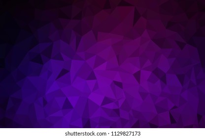 Dark Purple vector shining triangular layout. Elegant bright polygonal illustration with gradient. Completely new template for your banner.
