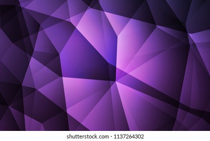 Dark Purple vector shining triangular backdrop. Elegant bright polygonal illustration with gradient. Triangular pattern for your design.