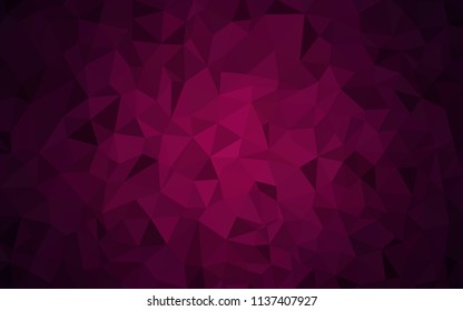 Dark Purple vector shining triangular backdrop. Creative illustration in halftone style with triangles. A new texture for your web site.