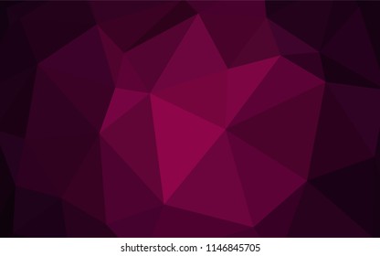 Dark Purple vector shining triangular layout. Geometric illustration in Origami style with gradient.  Textured pattern for your backgrounds.