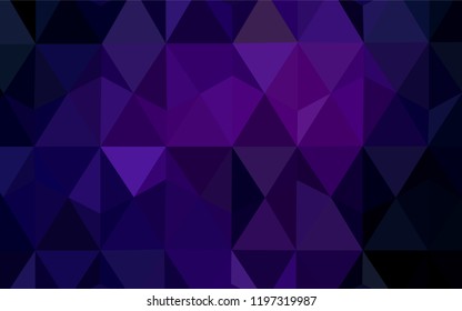 Dark Purple vector shining triangular cover. Triangular geometric sample with gradient.  Polygonal design for your web site.