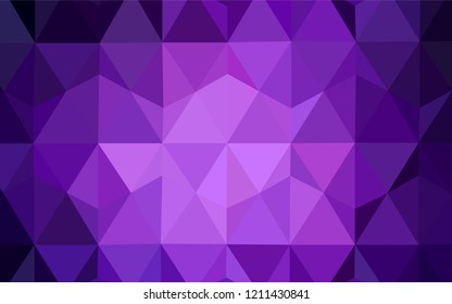 Dark Purple vector shining triangular layout. Colorful illustration in abstract style with triangles. New template for your brand book.