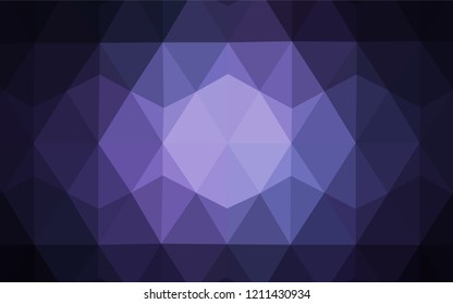 Dark Purple vector shining triangular cover. Polygonal abstract illustration with gradient. Brand new style for your business design.